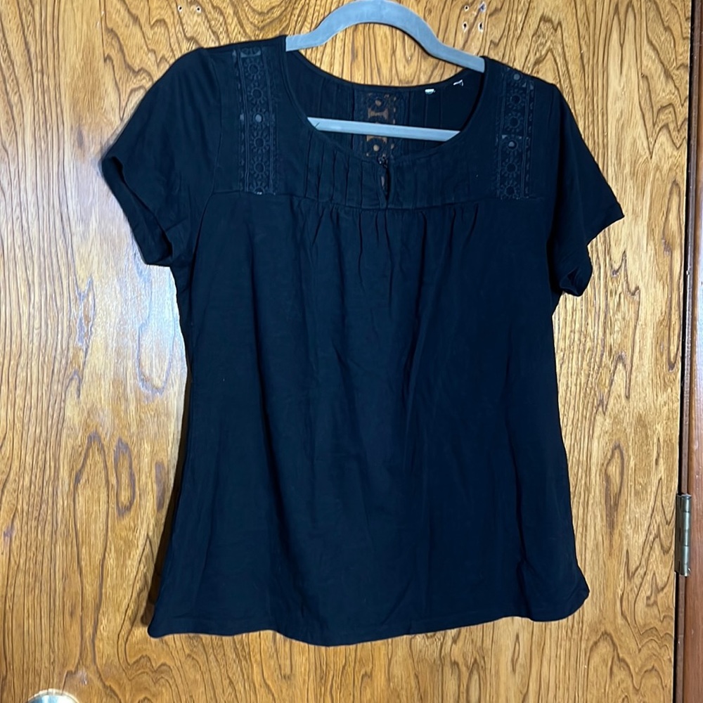 Black lace babydoll cotton top